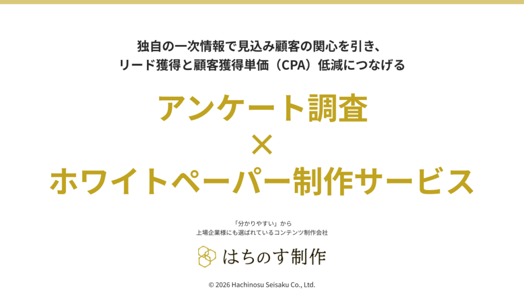 アンケート調査×ホワイトペーパー制作サービス