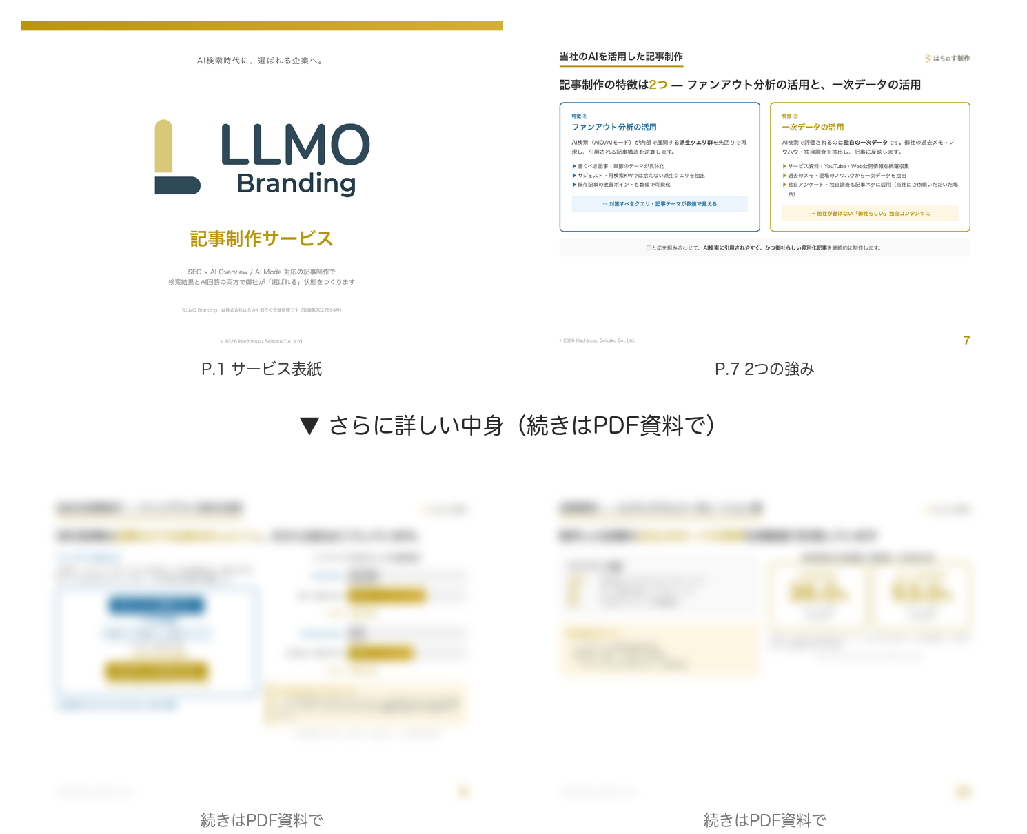 LLMO Branding 資料ダイジェスト（4ページプレビュー）